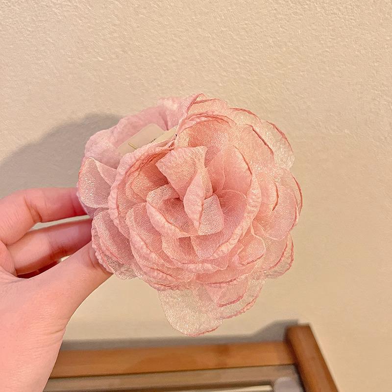 Caro Blumenstoff Rose Haarspange - Europäischer & Amerikanischer Stil Dutt-Accessoire