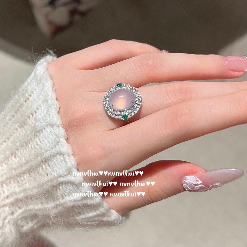 Emperor Pink Purple Chalcedony Water Drop Necklace, Watery And Watery, Plated With 18K Gold Egg-Shaped Pink Chalcedony Zircon Neck Chain.