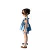 Summer 2024 Denim Vest and Puff Sleeve Camisole Top Set for Girls - Korean Children's Vertical Striped Shorts Collection