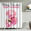 Flamingo Bath Towel Shower Curtain Watercolor Decorative Bathroom Accessories Set