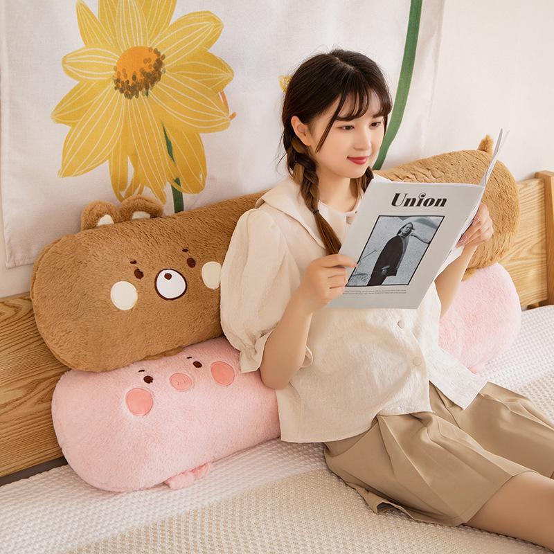 Cute Animal Long Throw Pillow Soft Cute Cat Piggy Plush Toy Long Throw Pillow Children Sleep Legs Long Pillow