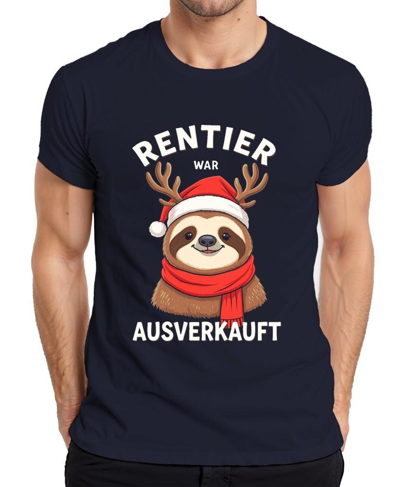 Reindeer Was Sold Out Sloth With Antlers Christmas Hat Unisexs TShirt S