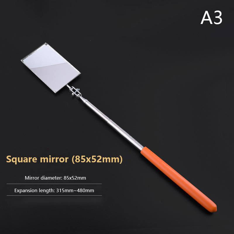 Square/Round 360 Degree Rotatable Angle Mirror Extendible Inspection Stainless Steel Mirror Automotive Repair Detection Tool