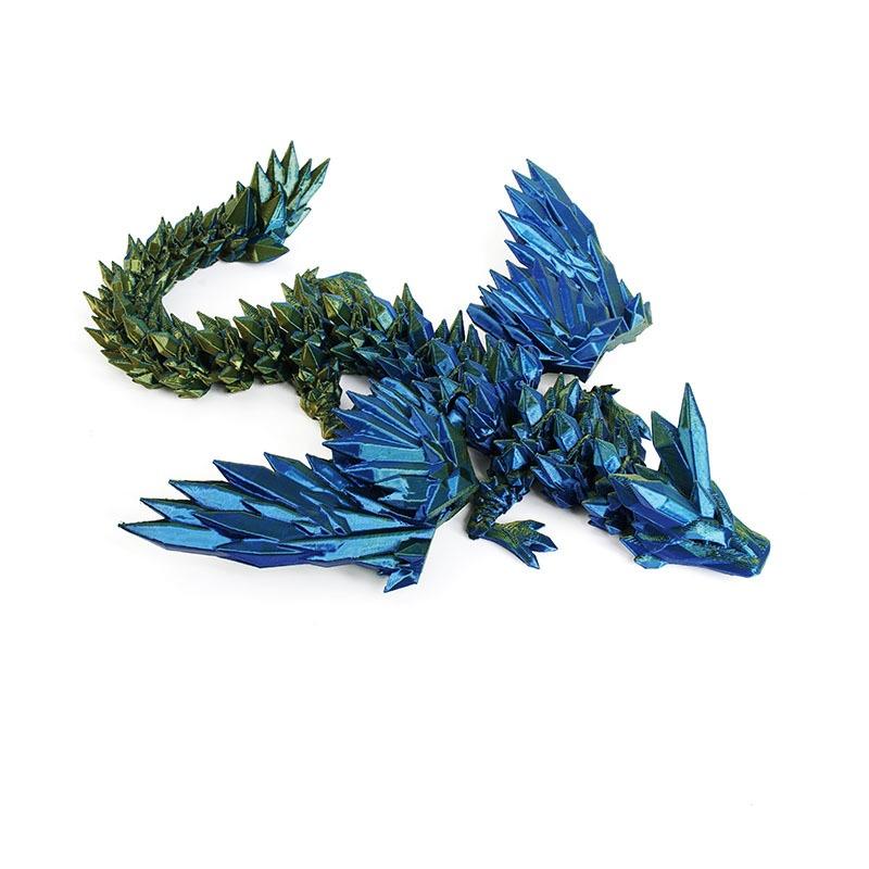 3D Printed Crystal Flying Dragon Movable Wing Toy Landscape Decoration