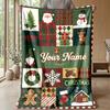 Manta de Franela con Nombre Personalizado Impreso Calidez Confort Manta para Cama Decoración del Hogar Regalo Festivo