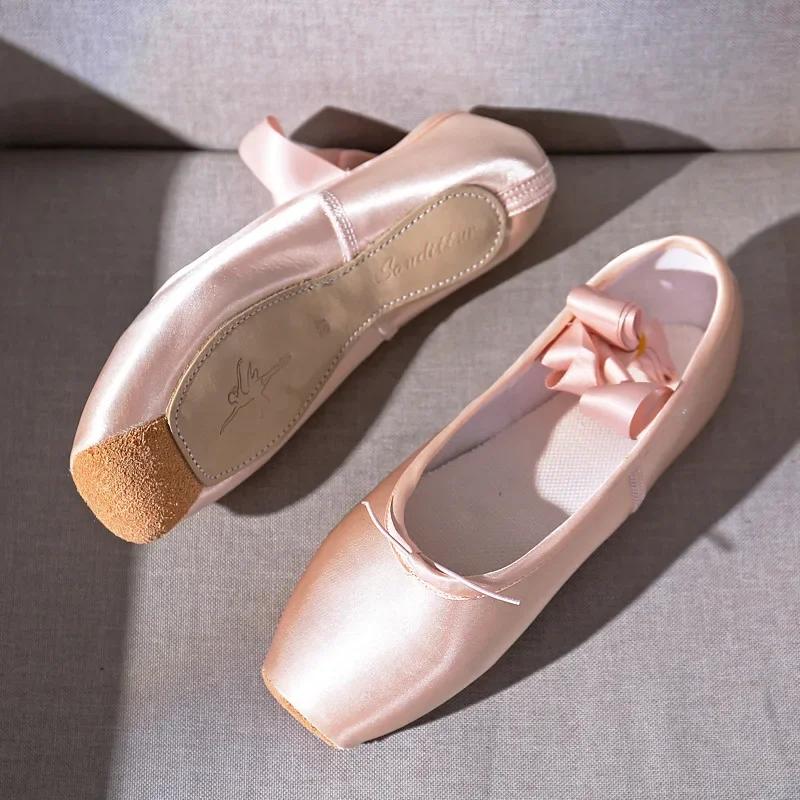 Women Professional Ballet Dance Shoes Child and Adult Ballet Pointe Dance Shoes with Ribbons Shoes Woman Zapatos Mujer Sneakers