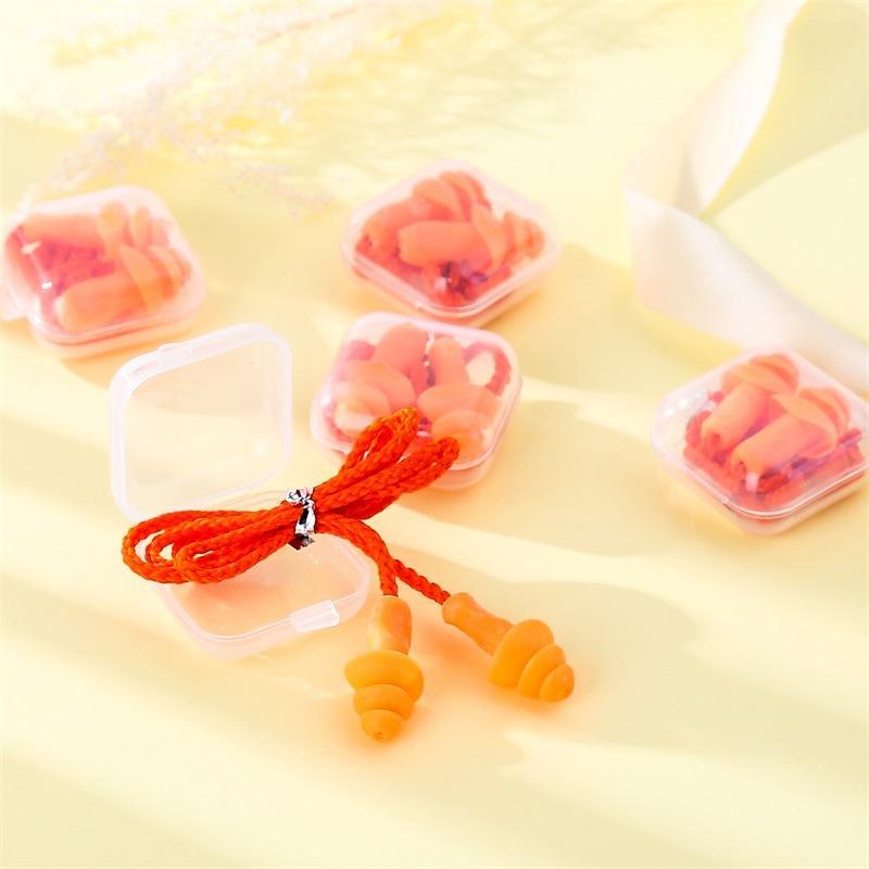 Swimming Waterproof Silicone Earplugs Anti Noise Corded Anti Lost Reusable Soft Ear Plugs for Diving Shower