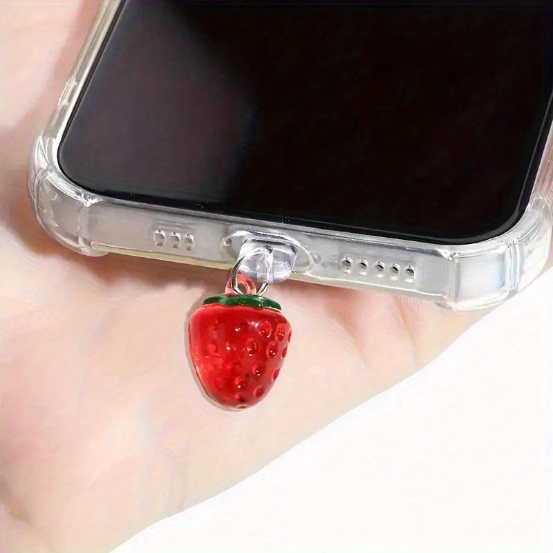 

1 шт. Милая клубничная заглушка для защиты от пыли для мобильного телефона, Красивые аксессуары для мобильного телефона, Украшения для мобильного телефона 1pc for IPhone 5-14