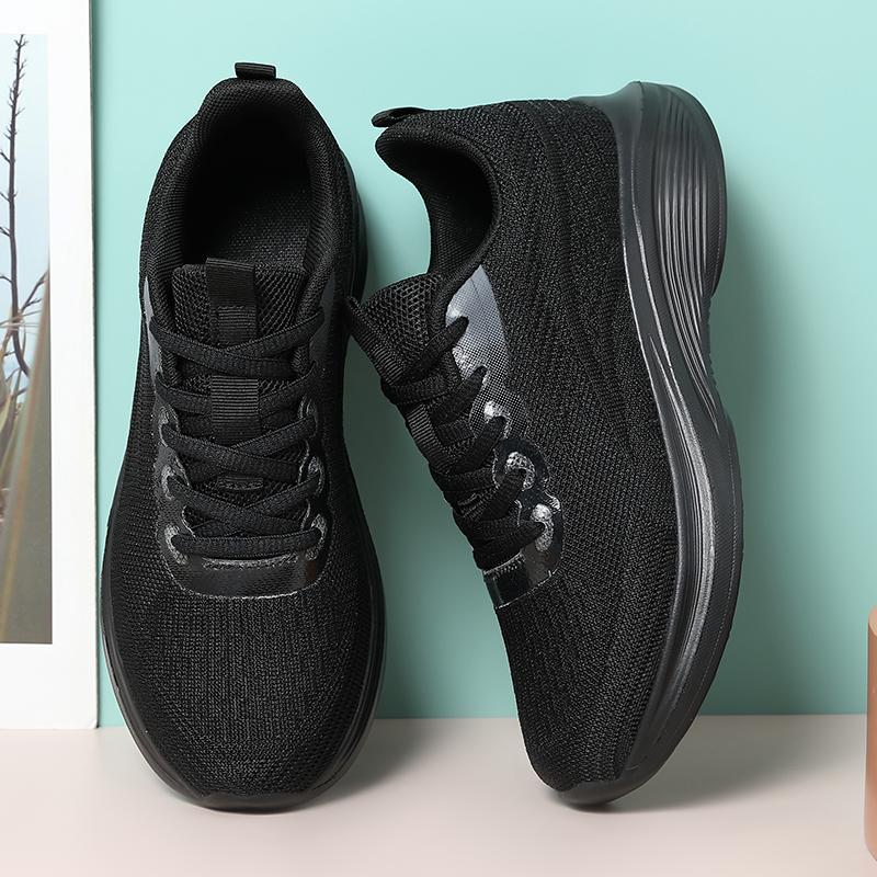 Running women's shoes new spring mesh lightweight soft sole not tired feet black sports and leisure shoes