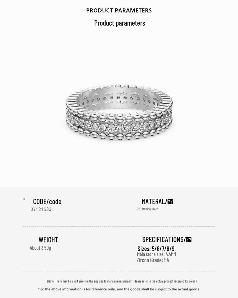 S925 Sterling Silver Women's Exquisite Pave Set Stackable Ring - Simple Oval/Square Design, Closed Style