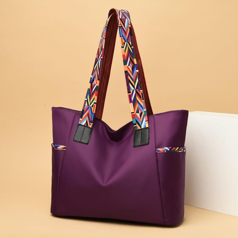 Women Oxford Fabric Shoulder Bag Large Capacity Minimalist Fashion Handheld Bag Casual Water-Resistant Tote Bag