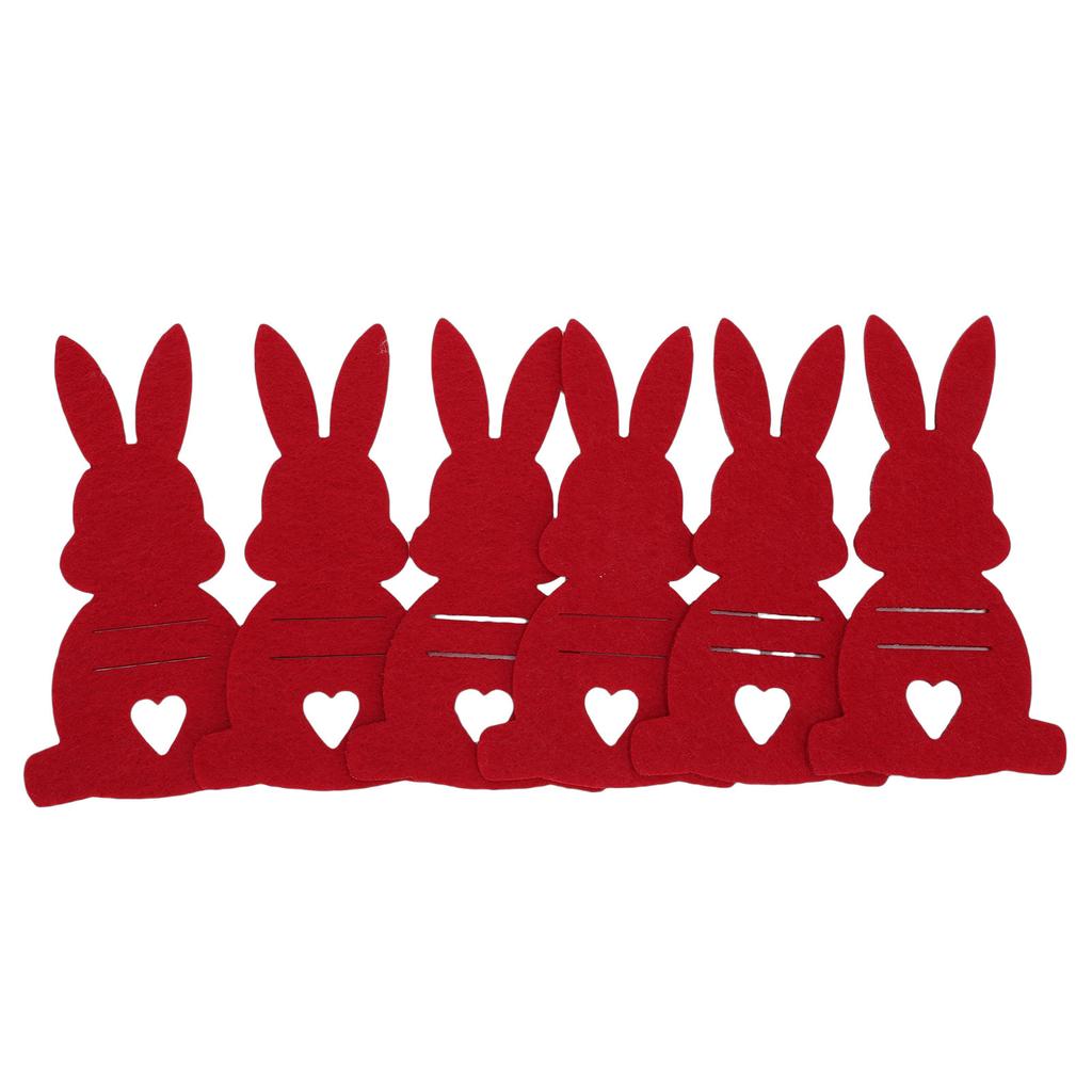 6PCS Easter Bunny Money Holders Funny Felt Cash Holder Card for Banknote Holding Party Decoration Red