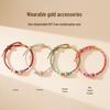 Peach Blossom Red Rope Bracelet: DIY with Beads or Wear with Gold - Perfect Women's Valentine's Day Gift