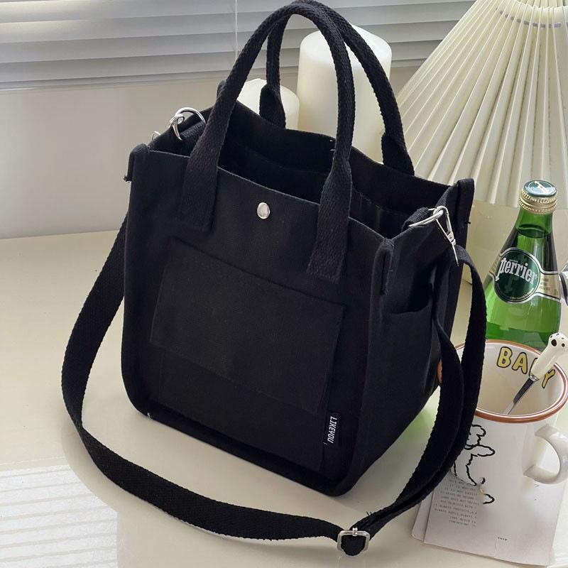 Women's Multi-Pocket 3D Canvas Tote: Versatile Crossbody, Student, & Lunch Bag