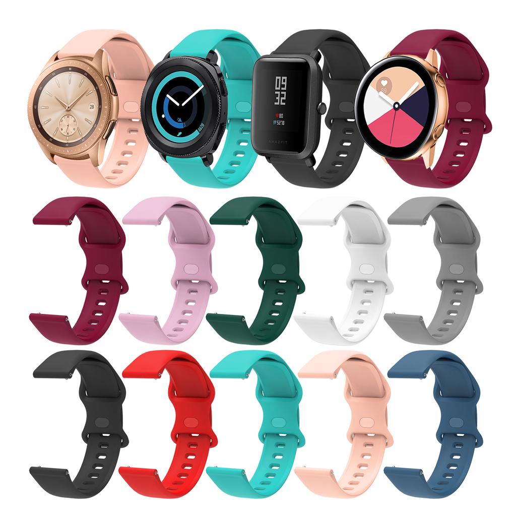 Butterfly Clasp Soft Silicone Watch Band Strap 20mm for Samsung Galaxy Watch4 Classic 46mm 42mm/Galaxy Watch4 44mm 40mm/Amazfit GTS 2E