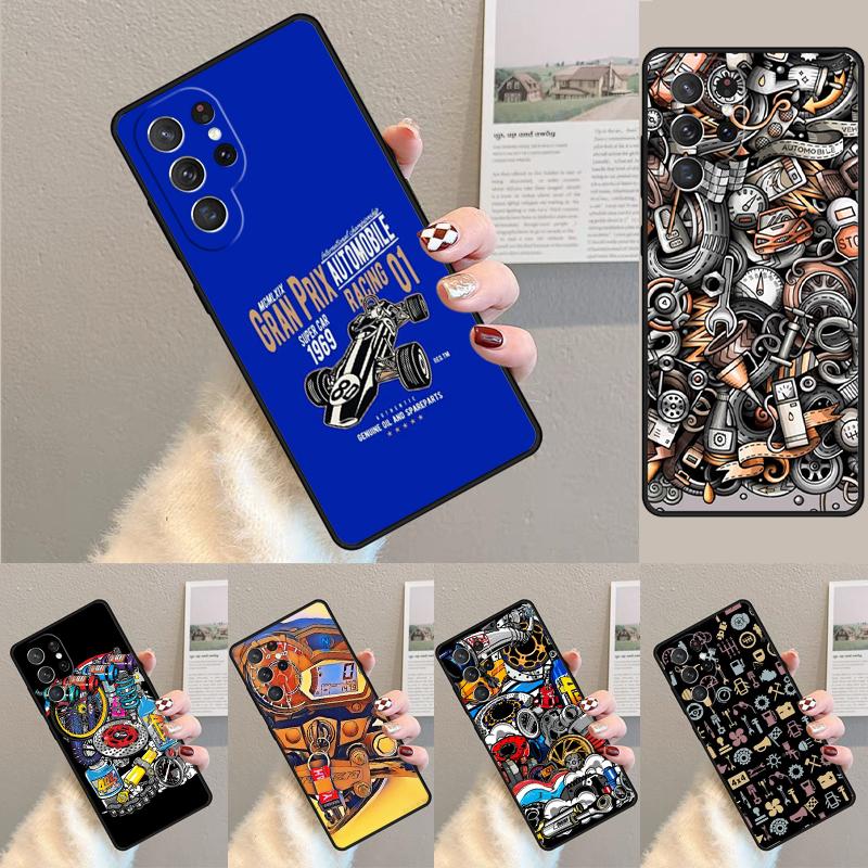 Automobile Spare Parts Car Engine Phone Case for Samsung Galaxy note 10 pro S26 Ultra S23 S24 FE S25 S21 S22 PLUS Cover
