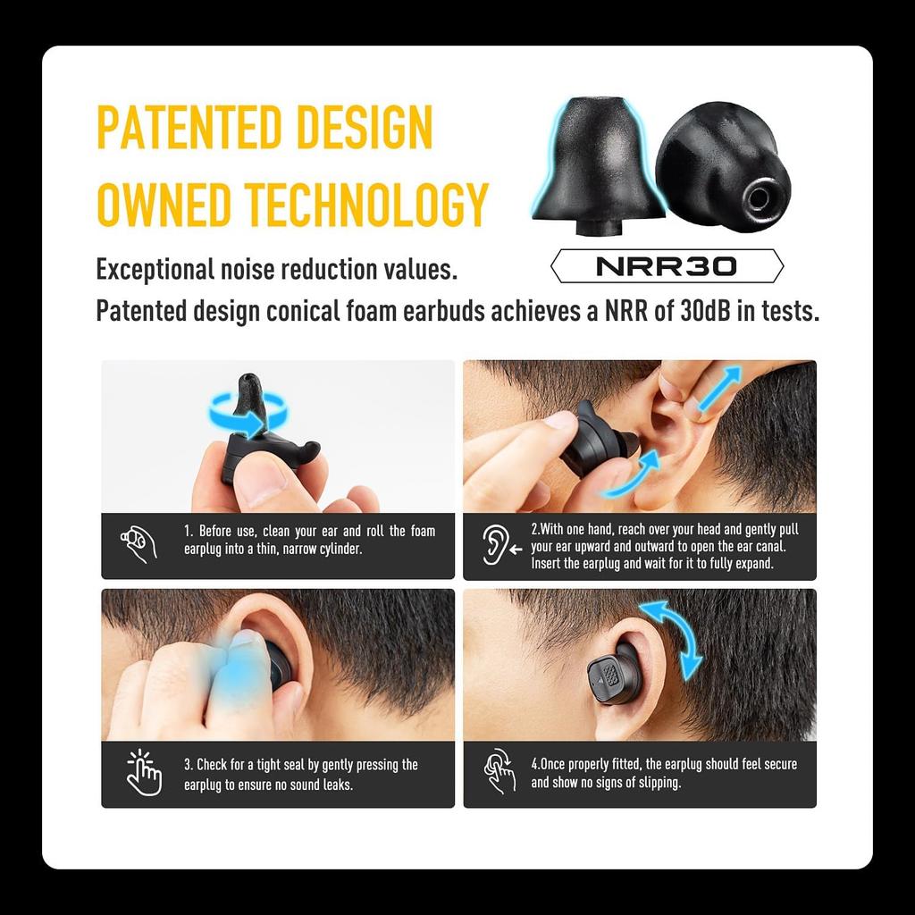 EARMOR M11T PRO Tactical Bluetooth Electronic Noise Canceling & Sound Amplification Earplugs, Shooting Ear Protection Earmuff