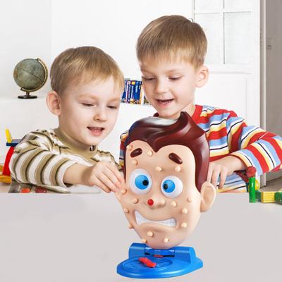 Human Face Pimple Popping Toy with Pointer Wheel Water Spraying Spot