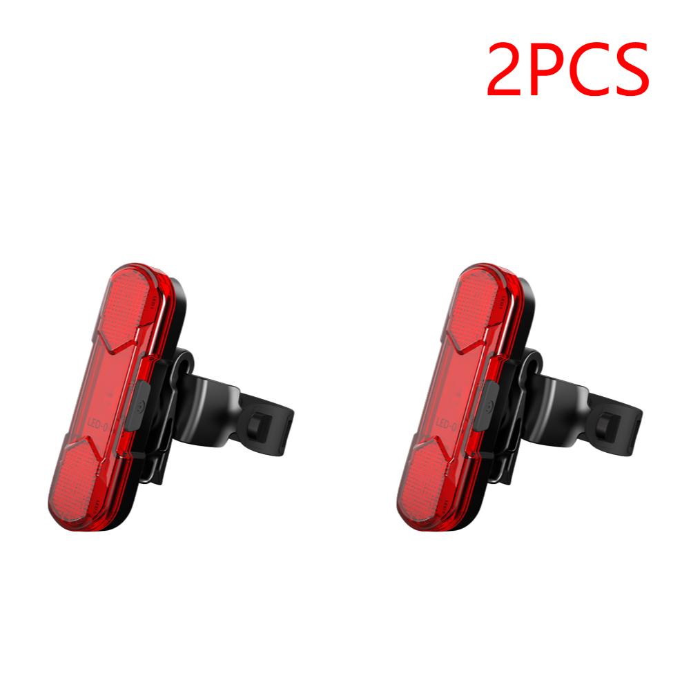 1-4Pcs Waterproof LED Bike Tail Light USB Rechargeable Bicycle Rear Safety Warning Light Portable Light Mountain Bike Lights