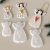 1Pc Silicone DIY Plaster Mold Pendant Hanging Ornament Dot Christmas Tree Heart Faceless Angel