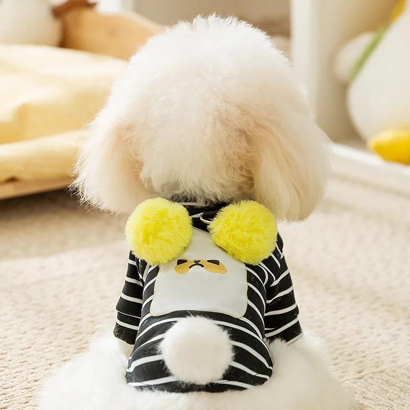 

Cute Hairball Dog Clothes Warm in Autumn and Winter Two-legged Puppies Kittens Can Be Towed Pet Sweater Clothing Dog Costume XS (weight 1-1.5 kg) чёрный