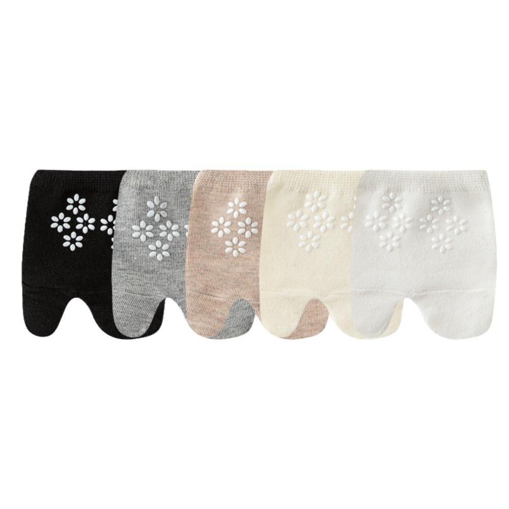 

5Pairs Soft Forefoot Socks Flower Boat Socks Simple Half Feet Socks Women 5Pairs