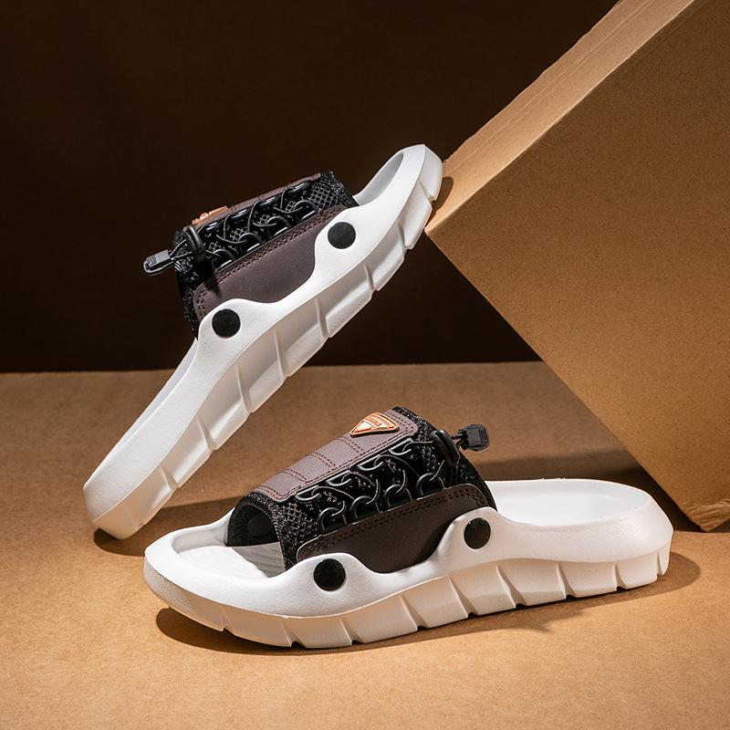 

Slippers men s summer trendy brand outer wear non-slip soft sole sandals youth outdoor leisure sports beach sandals 36 белый