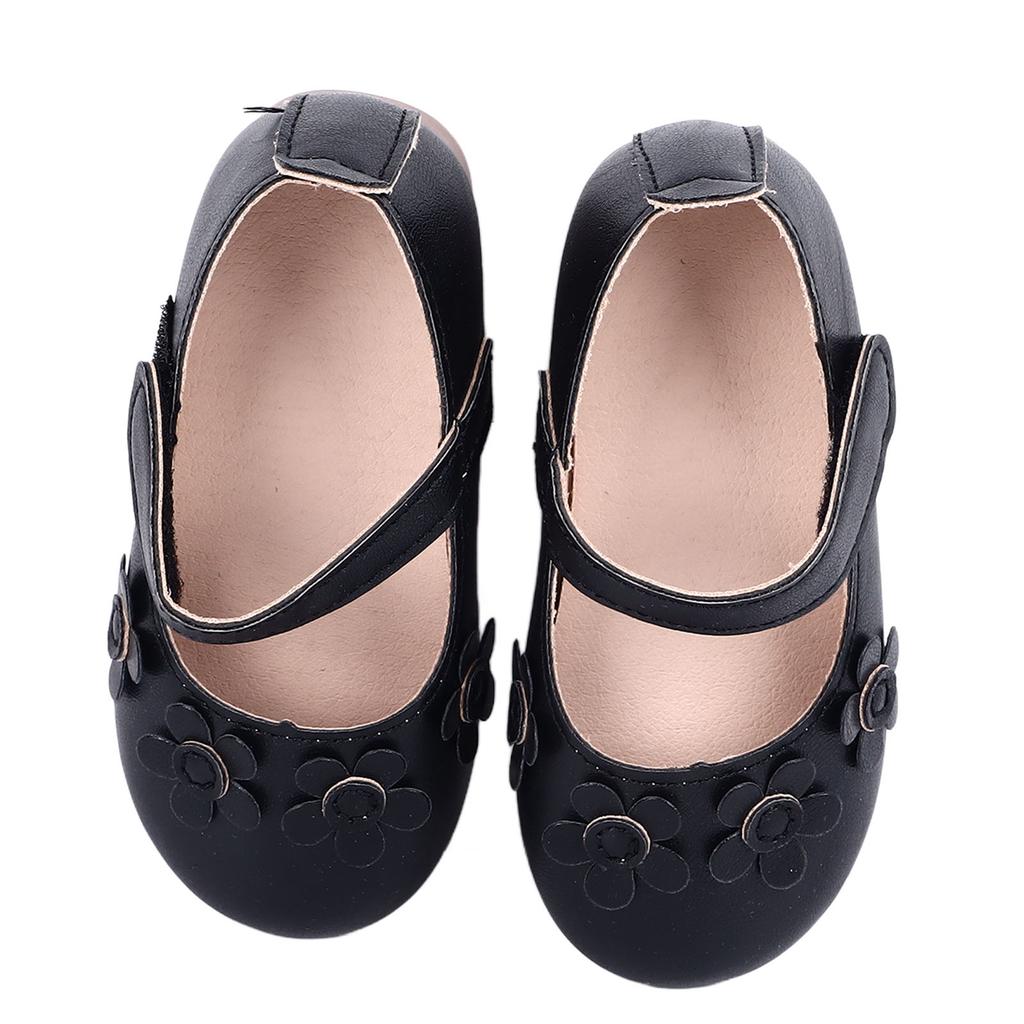 Kids PU Leather Shoes Fashionable Flower Soft Soled Comfortable Flat Dress Shoes for Party Stage