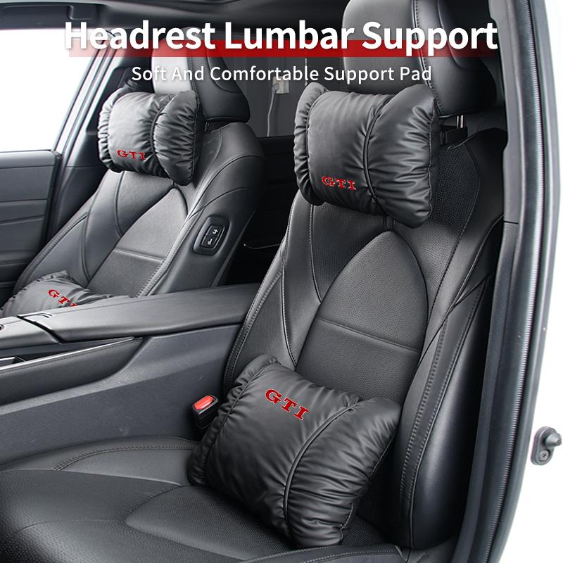 YNEPB1 Car Lumbar Back Support Headrest Neck Pillow Car Seat Cushion For Volkswagen VW GTI Passat Golf Tiguan Polo Scirocco Jetta