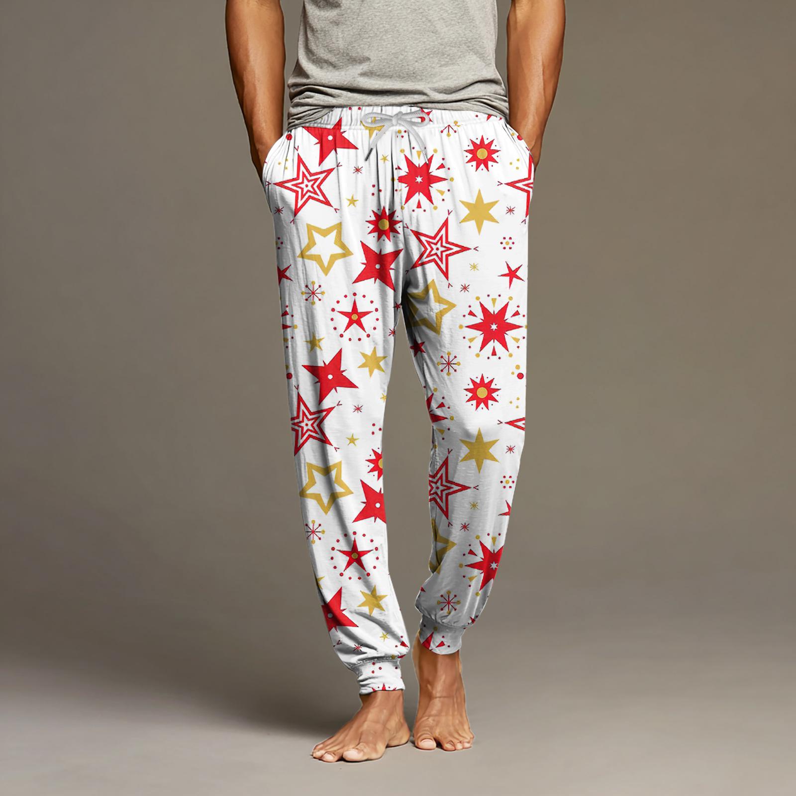 

Мужские повседневные брюки с карманами на кулиске и манжетами, домашние брюки для сна XL