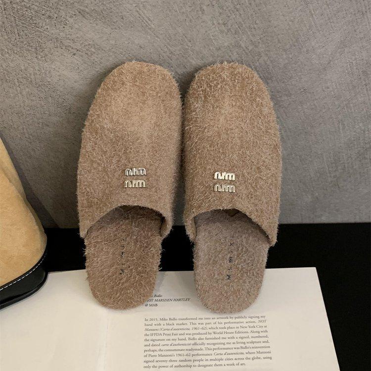Lazy fashion bag head half slippers women's outer wear autumn new retro temperament casual lazy flat Muller single shoes