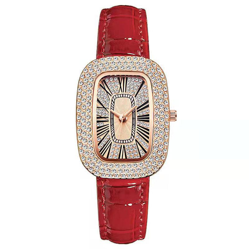 Маленькие зеленые часы женские часы женские нишевые часы с горным хрусталем в виде голубиного яйца цыганские женские часы красный