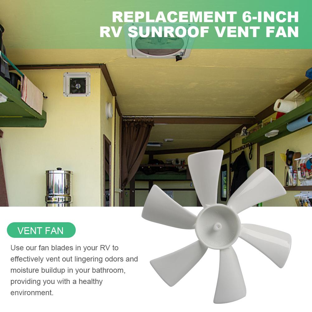 Replacement Vent Fan Blades 6 Blades Replacement Fan Blade Motor Exhaust Fan for Elixir Ventline 12 Volt Motor Roof Vent