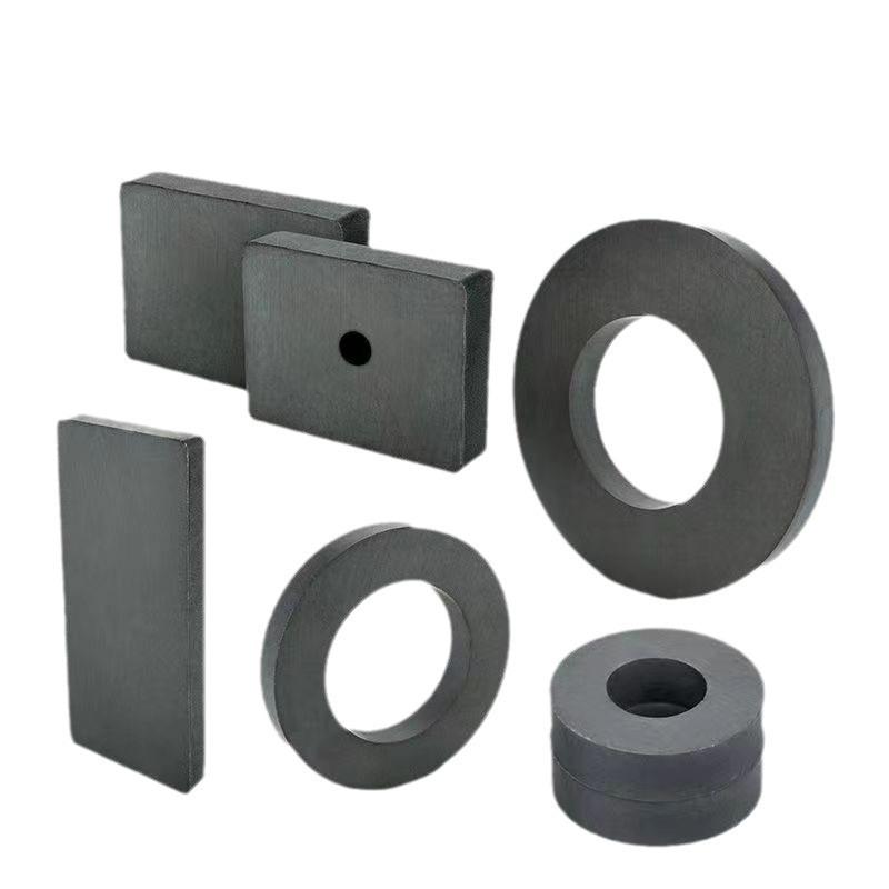 Various Shapes Permanent and Ferrite Magnet Samples: Rectangular, Round, Black