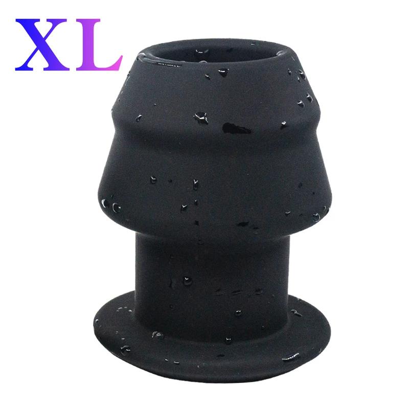 Hollow Anal Expander Huge Dildo Butt Plug Vaginal Speculum Male Treatment Massager Cleaning Enema Gay Anal Sex Toy With Stopper