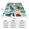 Giant Money Background 100 Dollar Bills Manga Blankets Warm Flannel Throw Blanket Bedding for Bed Living Room Picnic Home Couch