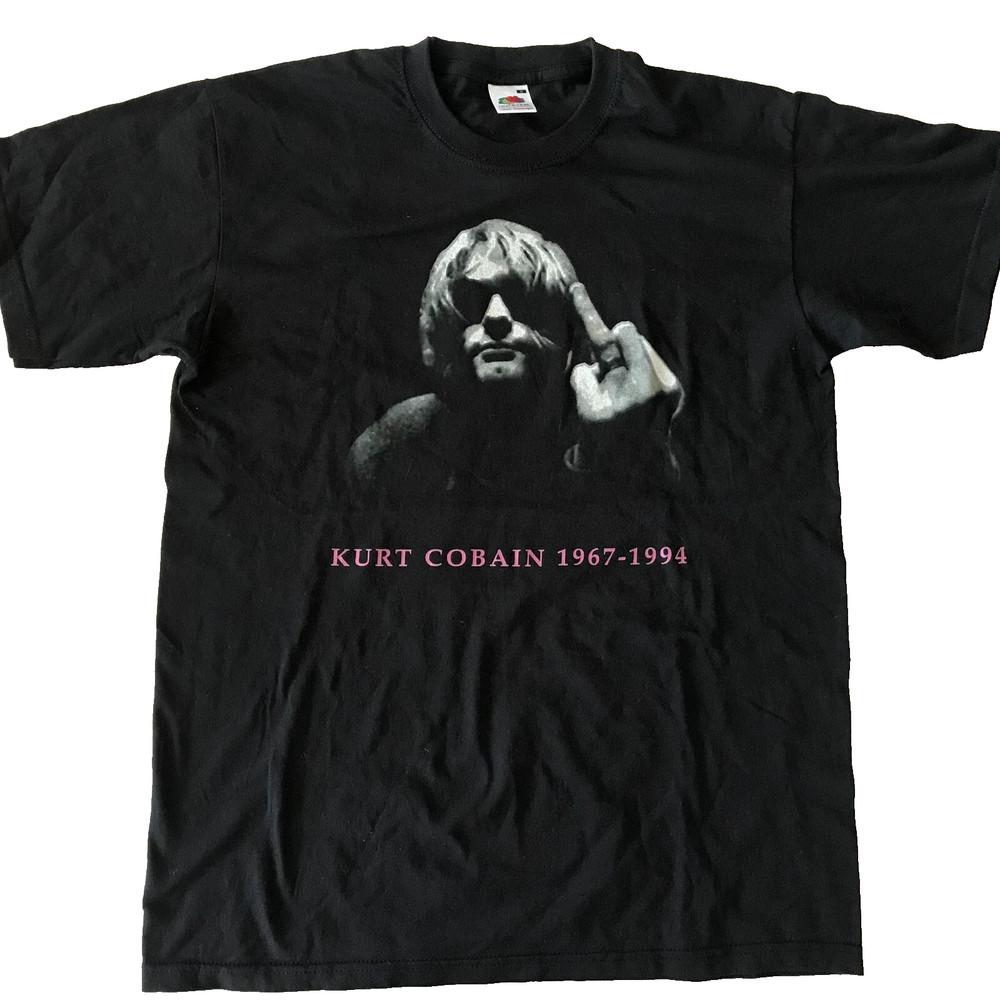 NIRVANA KURT COBAIN 1967-94 FINGER GRAPHIC PRINT T-SHIRT SIZE SMALL Unisex T-Shirt
