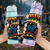 1PC May Seven 67 Graffiti Letter 750ml Color Plastic Sports Water Bottle Leakproof Flip Straw Lid Suitable for Sports Office Home Use