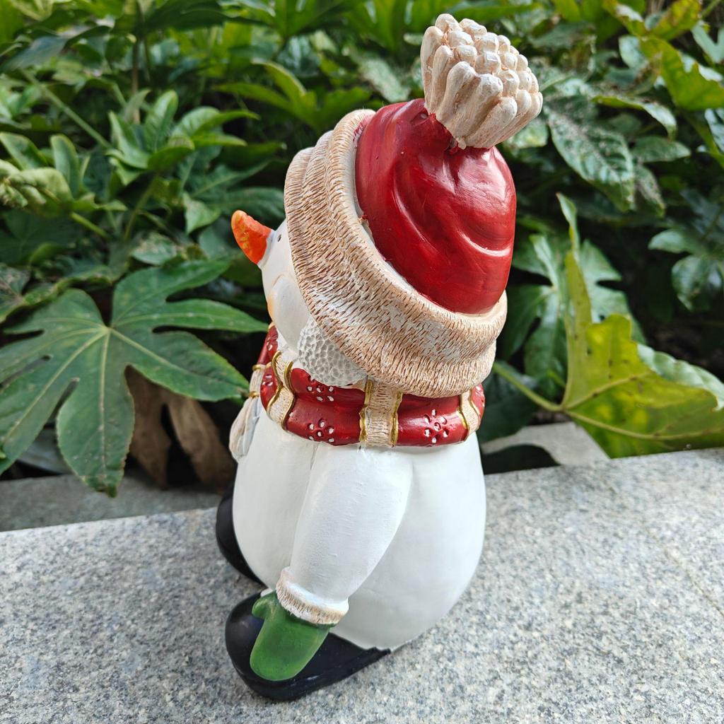 Solar-Powered Snowman Lantern - Outdoor Christmas Resin Ornament
