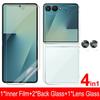 Flip 7 Gehärtetes Glas Displayschutzfolien Innen & Rückseite & Kamera Vollabdeckung Folien für Samsung Galaxy Z Flip 7 Schutzhülle