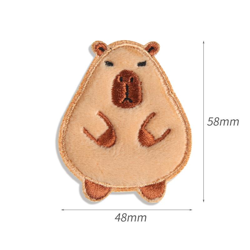 Kapibara Self-Adhesive Patch Sticker Plush Clothes Hole Repair Cloth Sticker Down Jacket Seamless Embroidery Hand Account Decoration