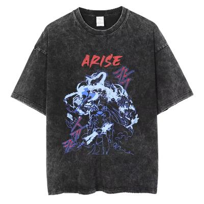 Women Anime Solo Leveling Sung Jin Woo Graphic T Shirt Women Manga Vintage Tshirts Casual Cotton T-shirt Harajuku Male Tops