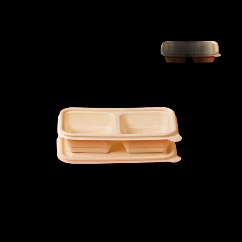 Eco-friendly Biodegradable Corn Starch Dual-Compartment Meal Box