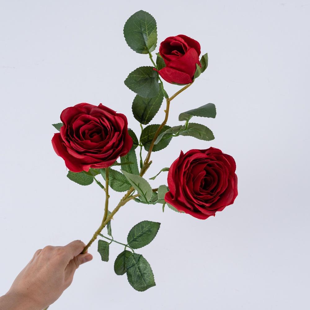 1 Stück Seidenrose mit Stiel Künstliche Rosenblume Realistische Künstliche Langstielrose Valentinstag Falsche Rosenstrauß für Hochzeit Heimdekoration