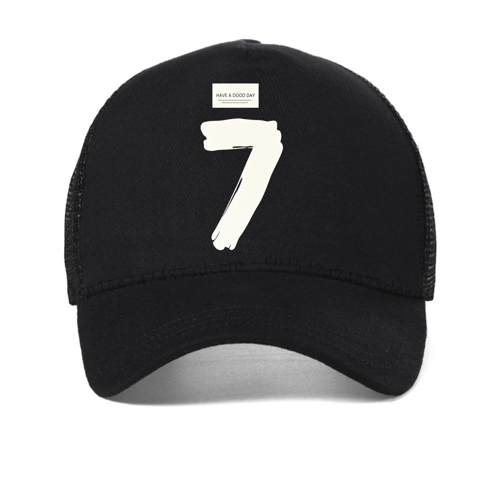 Have a Dood Day Baseball Cap Minimalist Style Prominent Number 7 Print Caps Fashion Casual Mesh Breathable Snapback Hats