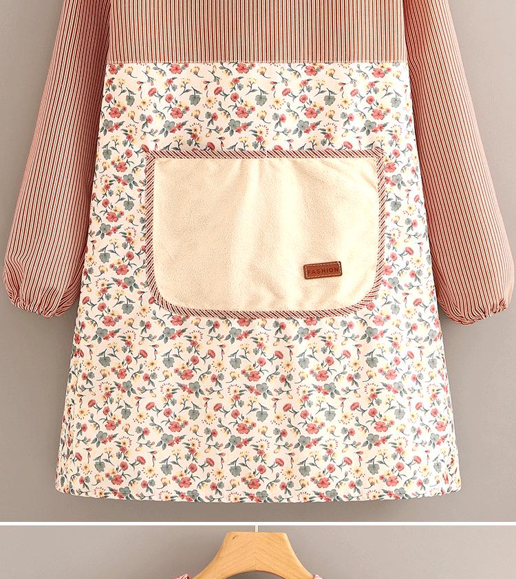 Women's Long Sleeve Canvas Apron - Breathable, Stain & Wear-Resistant Cooking Coveralls for Home Kitchen