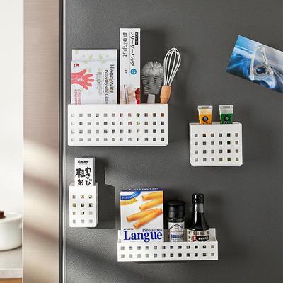 KM Magnetisches Kühlschrank-Seitenlagerregal – Multifunktionaler, bohrfreier Küchengewürzorganisator
