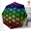 Flower of Life Pattern Folding Umbrella Fashion Auto-Open 8 Iron Ribs Plastic Handle Foldable Sunshade Perfect Christmas Gifts