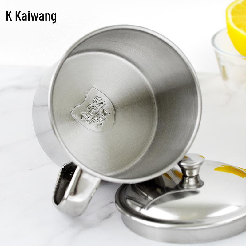 Thickened 304 Stainless Steel Drinking Cup with Lid for Kindergarten Students - Multiple Sizes Available