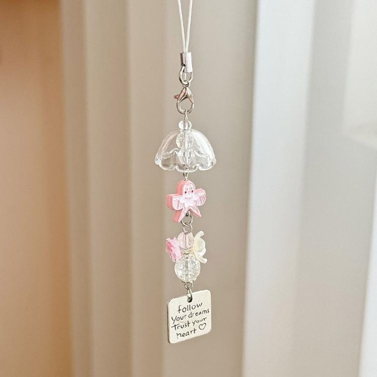 Artistic Resin Kite Keychain With Wind Chime Keyring With Swinging Ornament Handmade Camera Strap Accessory